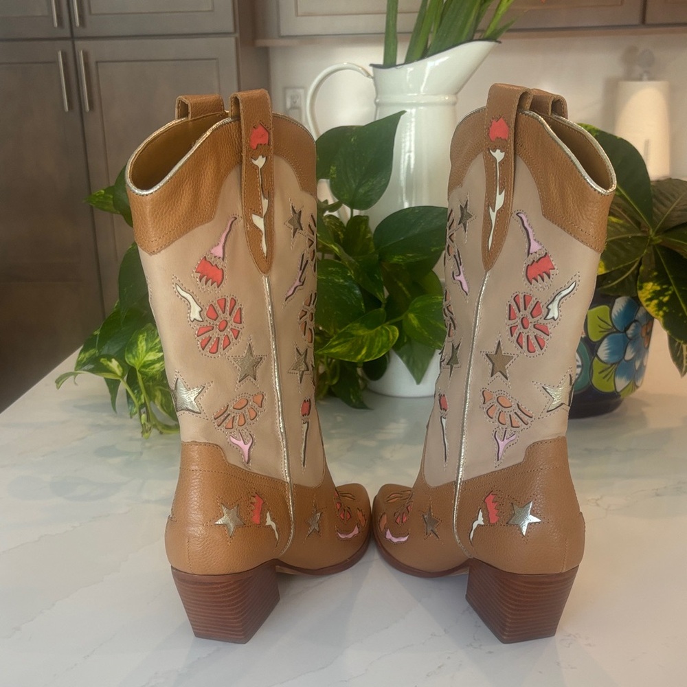 Western Boots Leather Tan Multi by Dolce Vita Size 7.5 NWT - Picture 10 of 13